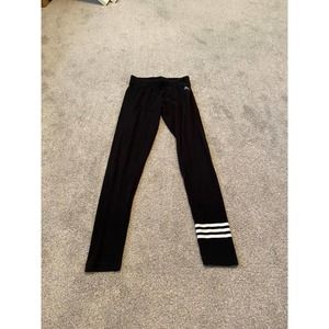 Women's Adidas leggings‎ size small black three stripes
